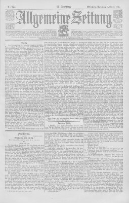 Allgemeine Zeitung Sonntag 4. Oktober 1896