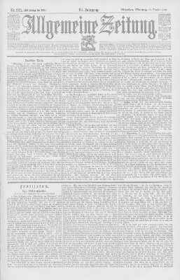 Allgemeine Zeitung Montag 12. Oktober 1896