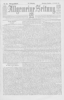 Allgemeine Zeitung Samstag 14. November 1896