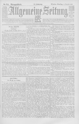 Allgemeine Zeitung Samstag 28. November 1896