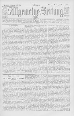 Allgemeine Zeitung Samstag 12. Dezember 1896