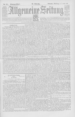 Allgemeine Zeitung Dienstag 29. Dezember 1896