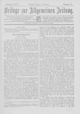 Allgemeine Zeitung Montag 20. Januar 1896