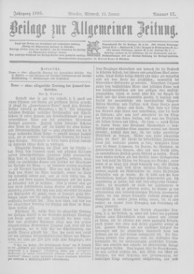 Allgemeine Zeitung Mittwoch 22. Januar 1896