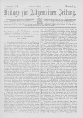 Allgemeine Zeitung Montag 27. Januar 1896