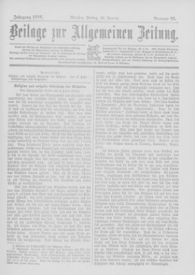 Allgemeine Zeitung Freitag 31. Januar 1896