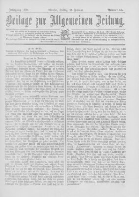 Allgemeine Zeitung Freitag 21. Februar 1896