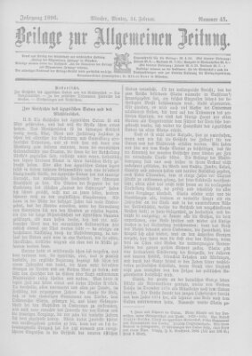 Allgemeine Zeitung Montag 24. Februar 1896