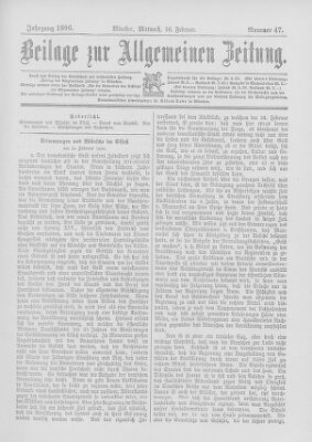 Allgemeine Zeitung Mittwoch 26. Februar 1896