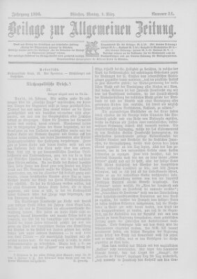 Allgemeine Zeitung Montag 2. März 1896