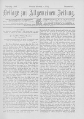 Allgemeine Zeitung Mittwoch 4. März 1896