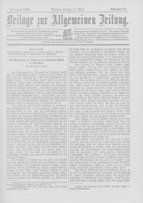 Allgemeine Zeitung Freitag 13. März 1896