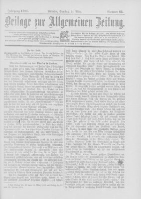 Allgemeine Zeitung Samstag 14. März 1896