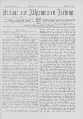 Allgemeine Zeitung Dienstag 17. März 1896