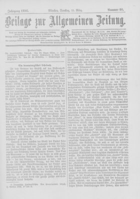 Allgemeine Zeitung Samstag 21. März 1896