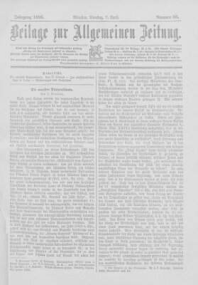 Allgemeine Zeitung Dienstag 7. April 1896