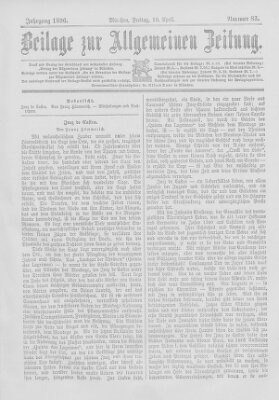 Allgemeine Zeitung Freitag 10. April 1896