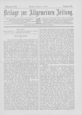 Allgemeine Zeitung Freitag 17. April 1896