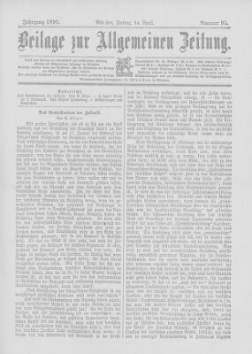 Allgemeine Zeitung Freitag 24. April 1896