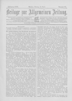 Allgemeine Zeitung Montag 27. April 1896