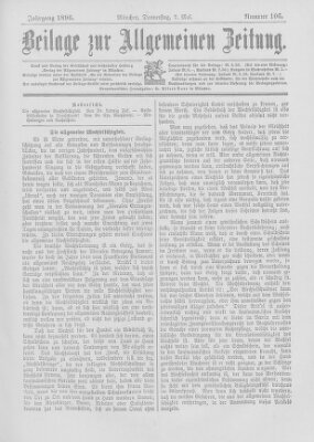 Allgemeine Zeitung Donnerstag 7. Mai 1896