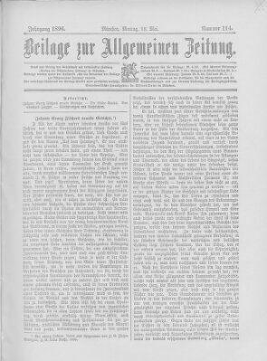 Allgemeine Zeitung Montag 18. Mai 1896