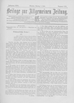 Allgemeine Zeitung Montag 1. Juni 1896