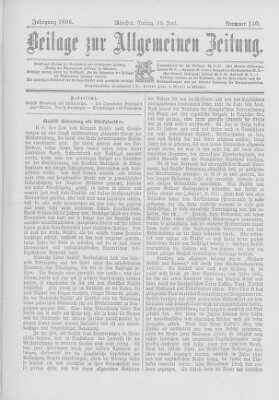 Allgemeine Zeitung Freitag 19. Juni 1896