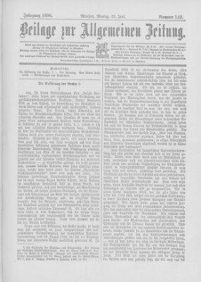 Allgemeine Zeitung Montag 22. Juni 1896