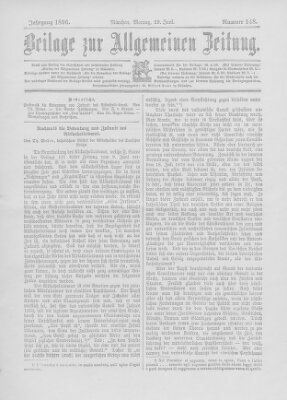 Allgemeine Zeitung Montag 29. Juni 1896