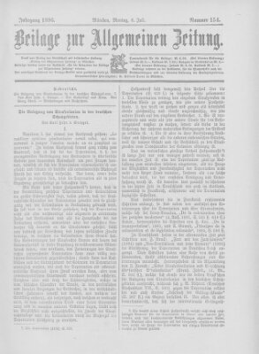 Allgemeine Zeitung Montag 6. Juli 1896