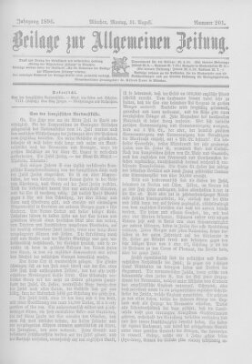 Allgemeine Zeitung Monday 31. August 1896