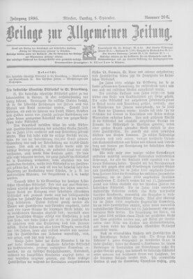 Allgemeine Zeitung Samstag 5. September 1896