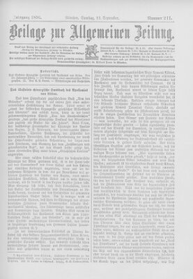 Allgemeine Zeitung Samstag 12. September 1896