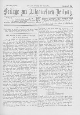 Allgemeine Zeitung Montag 14. September 1896