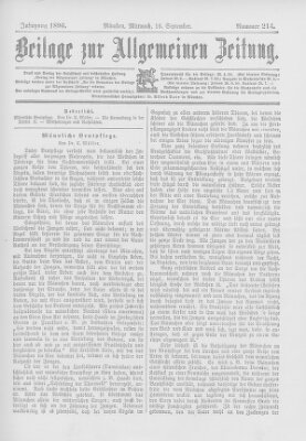 Allgemeine Zeitung Mittwoch 16. September 1896
