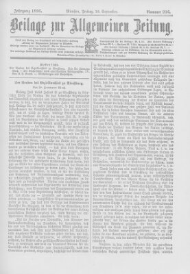 Allgemeine Zeitung Freitag 18. September 1896