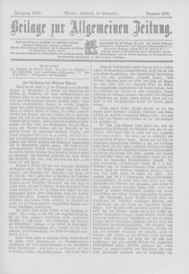 Allgemeine Zeitung Mittwoch 23. September 1896