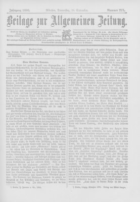 Allgemeine Zeitung Donnerstag 24. September 1896