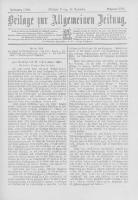 Allgemeine Zeitung Freitag 25. September 1896