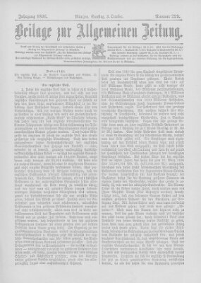 Allgemeine Zeitung Samstag 3. Oktober 1896