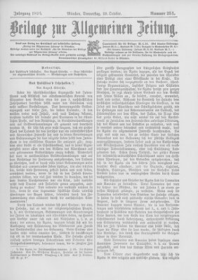 Allgemeine Zeitung Donnerstag 29. Oktober 1896