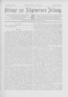 Allgemeine Zeitung Samstag 7. November 1896