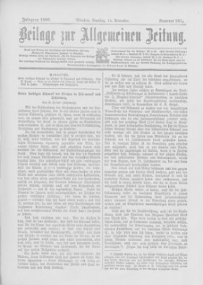 Allgemeine Zeitung Samstag 14. November 1896