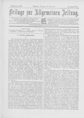 Allgemeine Zeitung Samstag 21. November 1896