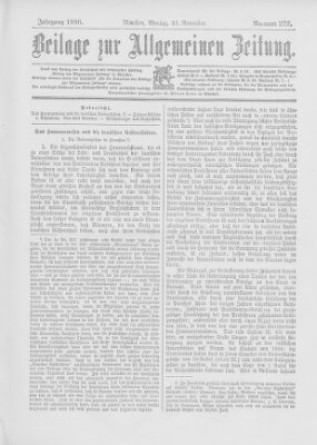 Allgemeine Zeitung Montag 23. November 1896