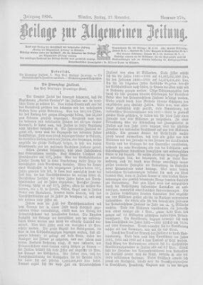 Allgemeine Zeitung Freitag 27. November 1896