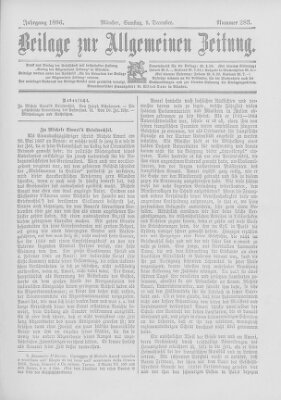 Allgemeine Zeitung Samstag 5. Dezember 1896