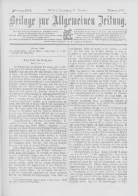 Allgemeine Zeitung Donnerstag 17. Dezember 1896