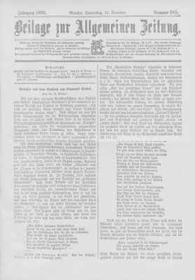 Allgemeine Zeitung Donnerstag 31. Dezember 1896